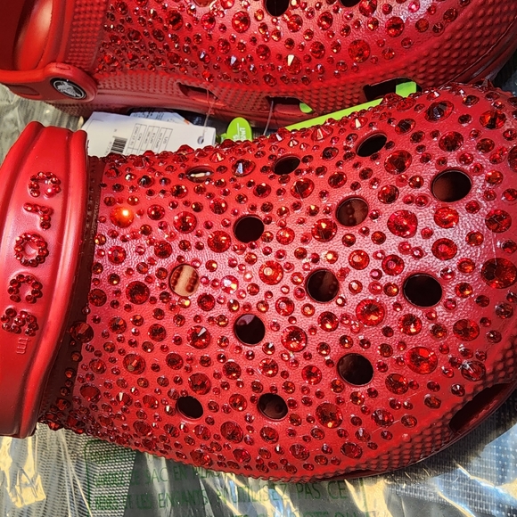 Red Bling Diamond Rhinestone Crocs - Picture 3 of 7